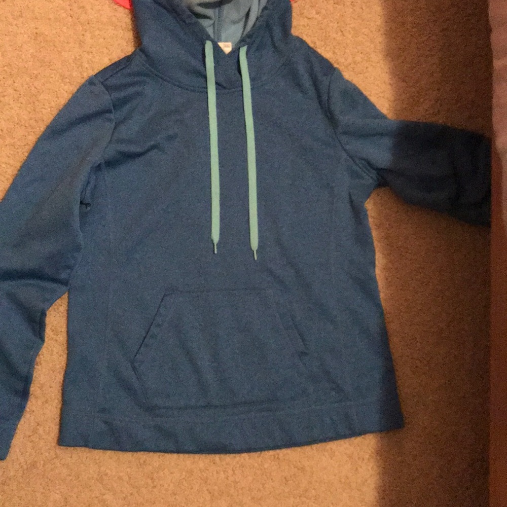 A blue hoodie